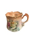 Vintage Brandenburg  Signed  Mustache Cup Shaving Mug with Pink Roses China — photo 2