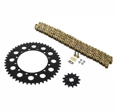 2004-2008 Kawasaki KX125 125 Gold O Ring Chain and Sprocket Black 13/48 114L