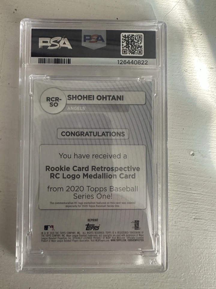 2020 Topps Shohei Ohtani Rookie Card Retrospective RC Logo Medallion PSA 9 - Image 2 of 2