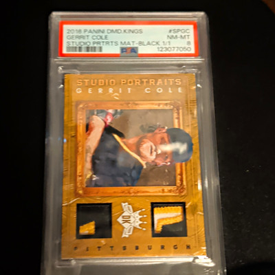 Panini 2016 Diamond Kings Gerrit Cole Studio Portraits Black 1/1 PSA 8 #SP-GC