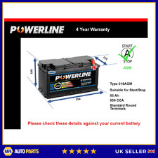 AGM Car Battery fits PORSCHE 718 BOXTER 718 MACAN 718 CAYMAN Stop Start
