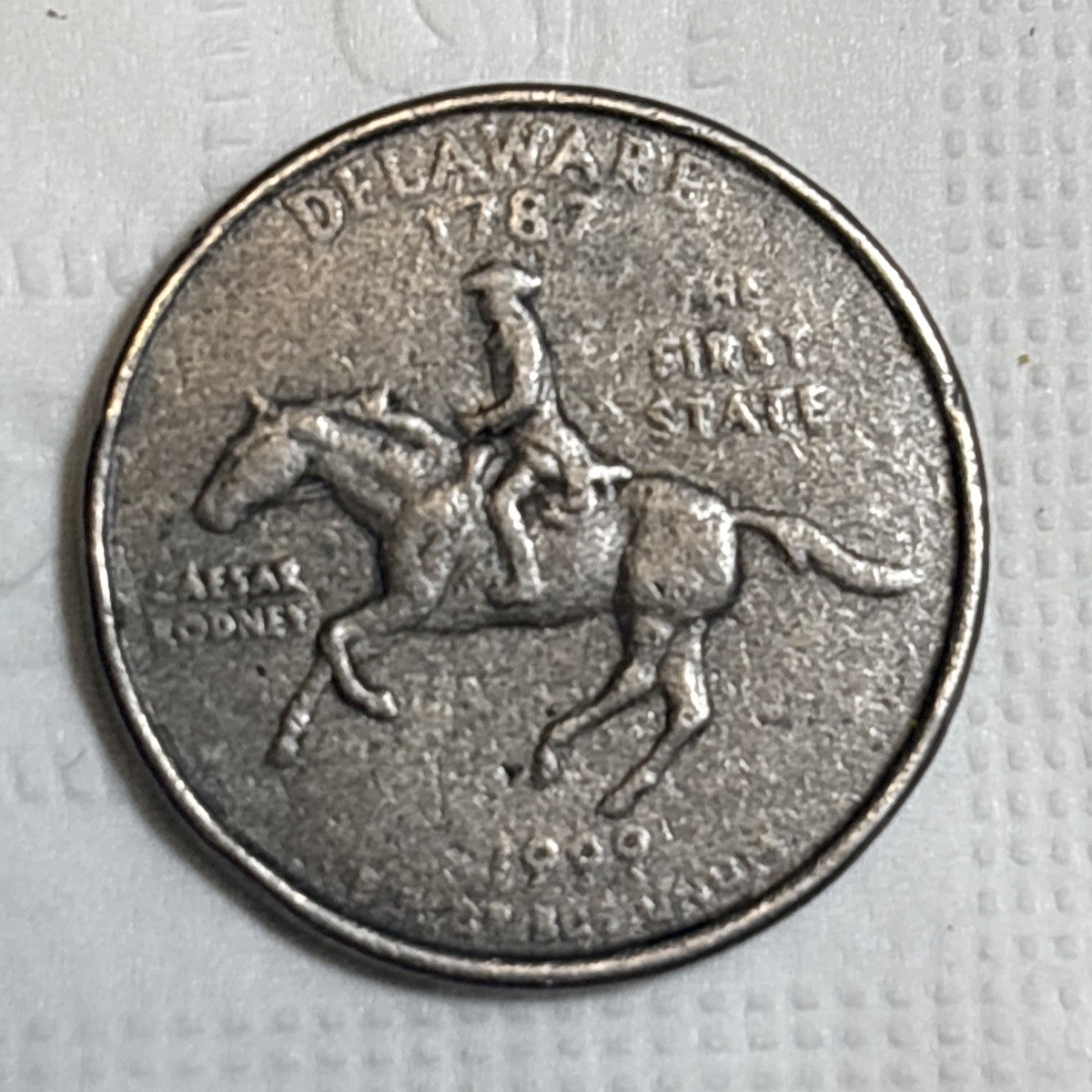 レアMs. Pioneer スエード 14 ネイティブウエスタンUSA 最終値下 1999-P Delaware State Quarter – Rare Chrome Metallic Planchet