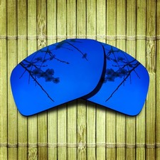 US Dark Blue Mirrored Replacement Lenses for-Oakley Big Taco OO9173 Polarized
