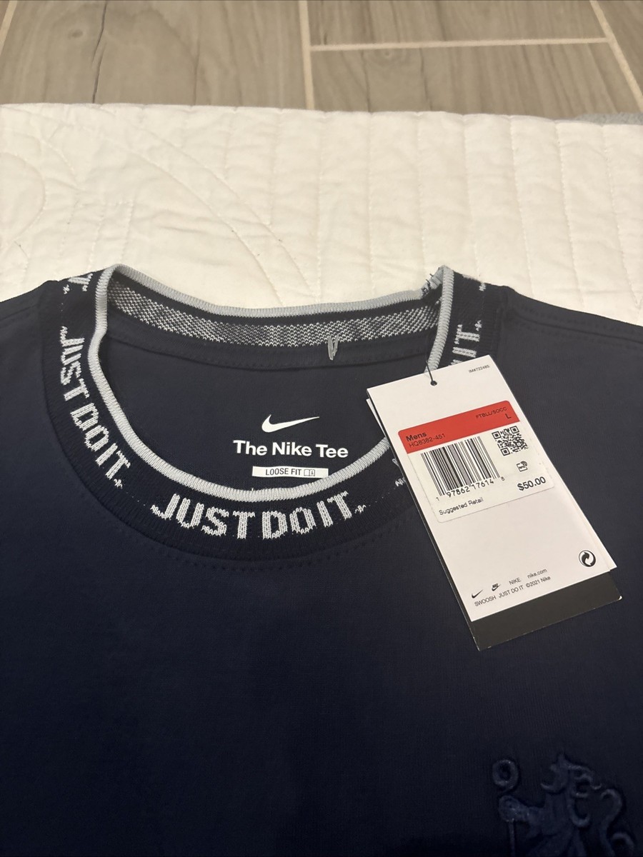 Nike RARE Large Chelsea FC 25/26 Premium Just Do It Shirt Blue