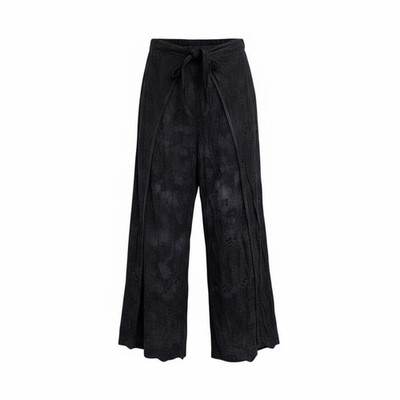 Young Fabulous & Broke Tie Dye Eyelet Tie Front Harem Pants Gray Size Small
