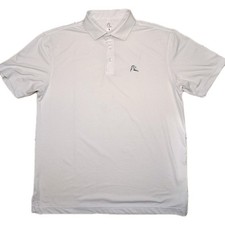 Rhoback Solid White Men's L Performance Polo Size Large