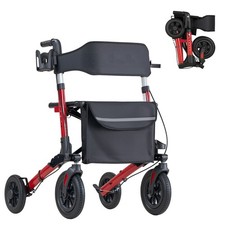 Uimoso Compact 3-Fold Rollator Walker for Seniors, Supports Up to 300 lbs