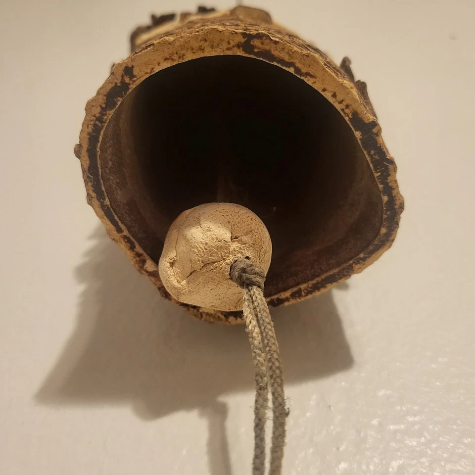 Studio Art Pottery Hanging Owl Wind Chime Decor Brown Garden Home Boho 7" high - Image 4 of 4