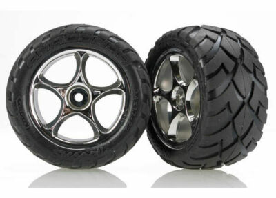 Traxxas 2478R Tires & wheels Tracer 2.2' chrome wheels Anaconda Bandit