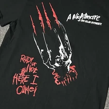 A Nightmare On Elm Street T-Shirt M Freddy Kruger Slasher Graphic Horror Tee ‘84