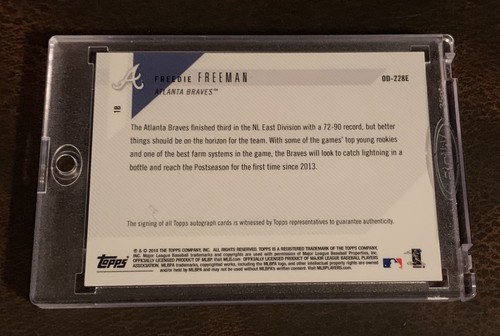 2018 TOPPS NOW #OD-228E FREDDIE FREEMAN ROAD TO OPENING DAY AUTO # 4/5 - Picture 2 of 2