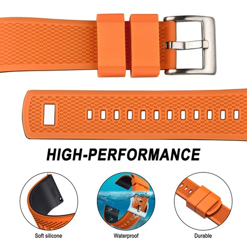 Hemsut Silicone Watch Bands, 18mm 20mm 22mm Quick Release Rubber Watch Strap - Picture 37 of 62