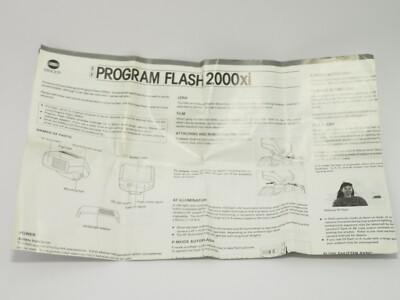 Vintage Minolta Program Flash 2000xi Manual En Fr