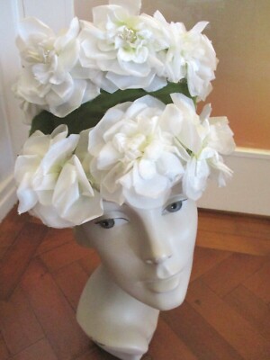PRETTY VINTAGE FLORAL 1950s HAT UK