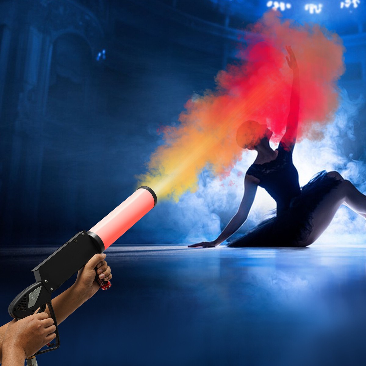 Handheld LED CO2 Cannon Cryo Fog Stage Effect RGB CO2 Jet Machine