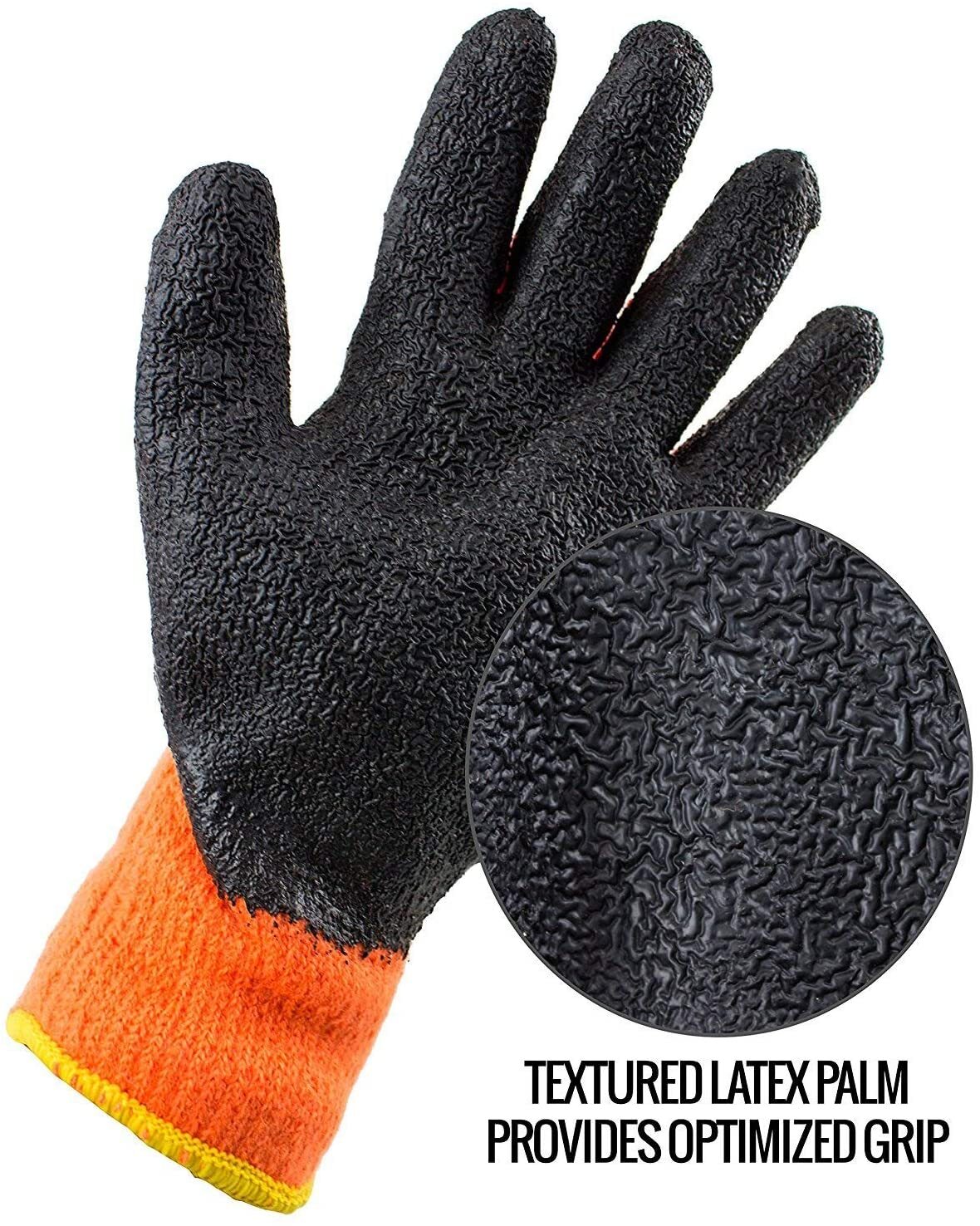 Thermal Insulated Work Gloves Hi Vis / Viz Cold Freezer Gardening