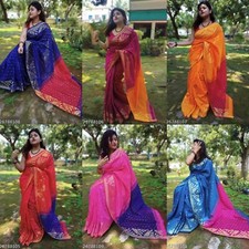 Women's Cotton Silk Saree with Multiple Blouse