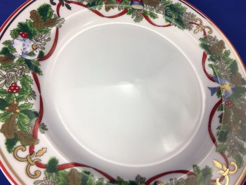 MACY'S Royal Gallery ALL THE DAYS OF CHRISTMAS 8" SALAD PLATES Set of 3 - Picture 6 of 12
