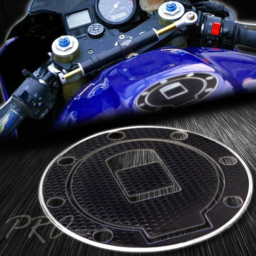 Gas Tank Fuel Cap Cover Decal Pad YZF600R YZF750R FJ/FZR/YZFR1/R6 Chrome+Black