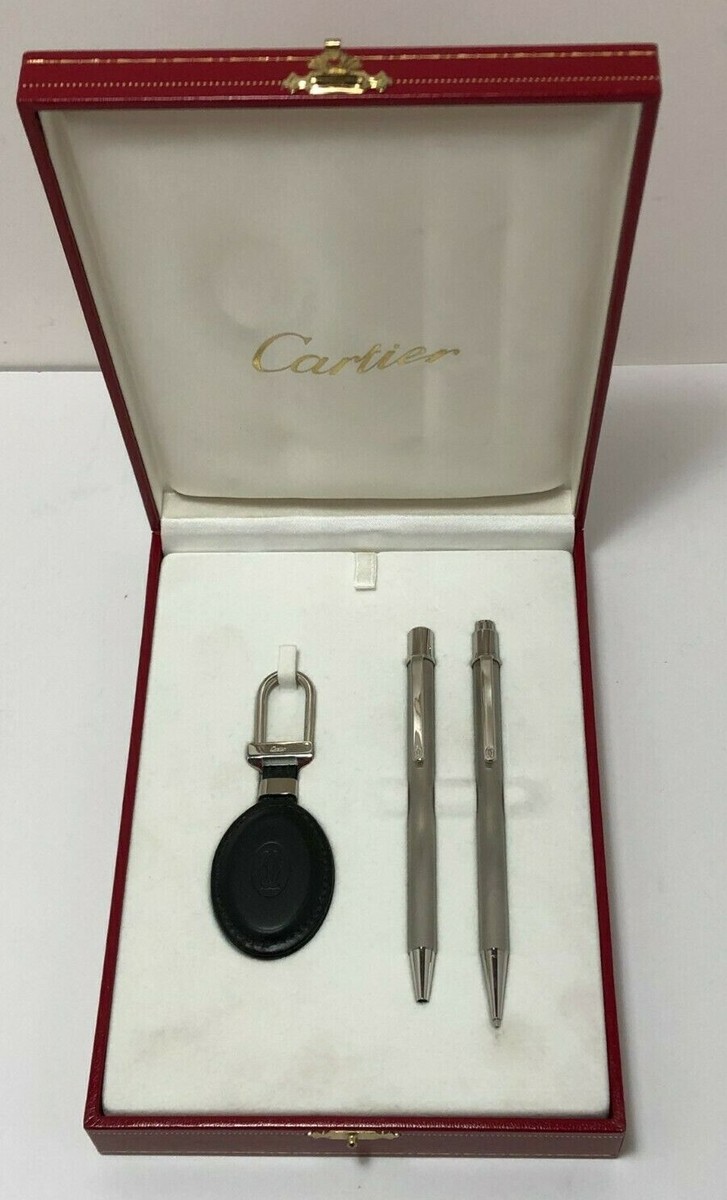 Cartier ボールペン Must II Propelling Pen Cartier Stainless Steel Pen Stylo Bille Must II Pencil & Key