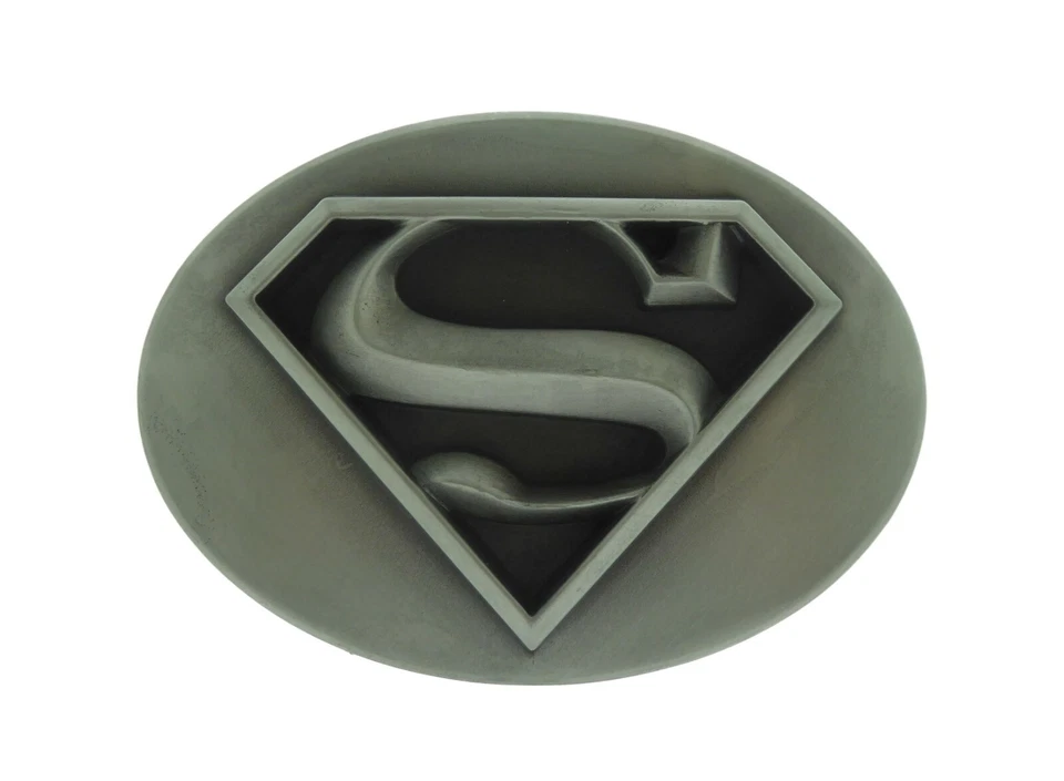 Hebilla de cinturón Superman vintage para hombre gris metal DC Comics original disfraces Halloween Foto 2 de 4