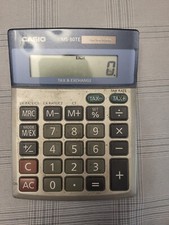 Vintage Casio Compact Desktop Calculator Tax Exchange 2 Way Power Solar MS-80TE
