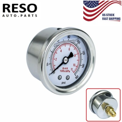 #ad Universal 0 160psi Fuel Pressure Gauge Liquid Oil Pressure Gauge 1 8quot; NPT $9.90
