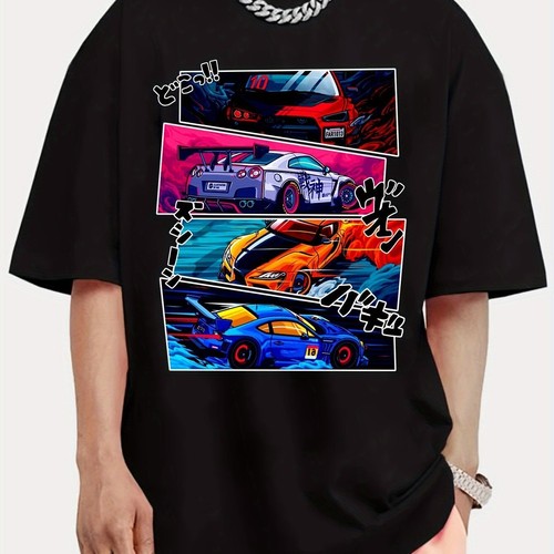 Camiseta para hombre estilo callejero manga corta cuello redondo con verano deportes al aire libre C - Imagen 10 de 44