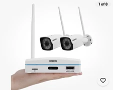 Expandable 8CH Mini NVR & Security Cameras System-2pcs 2K Outdoor Cameras & 1...