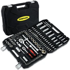 108PCS Socket Wrench Set 1/4" 1/2" Drive Socket and Ratchet Wrench Tool Set US