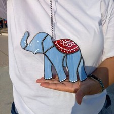 Stained Glass Elephant Suncatcher  Elephant Gifts  Window Hanging