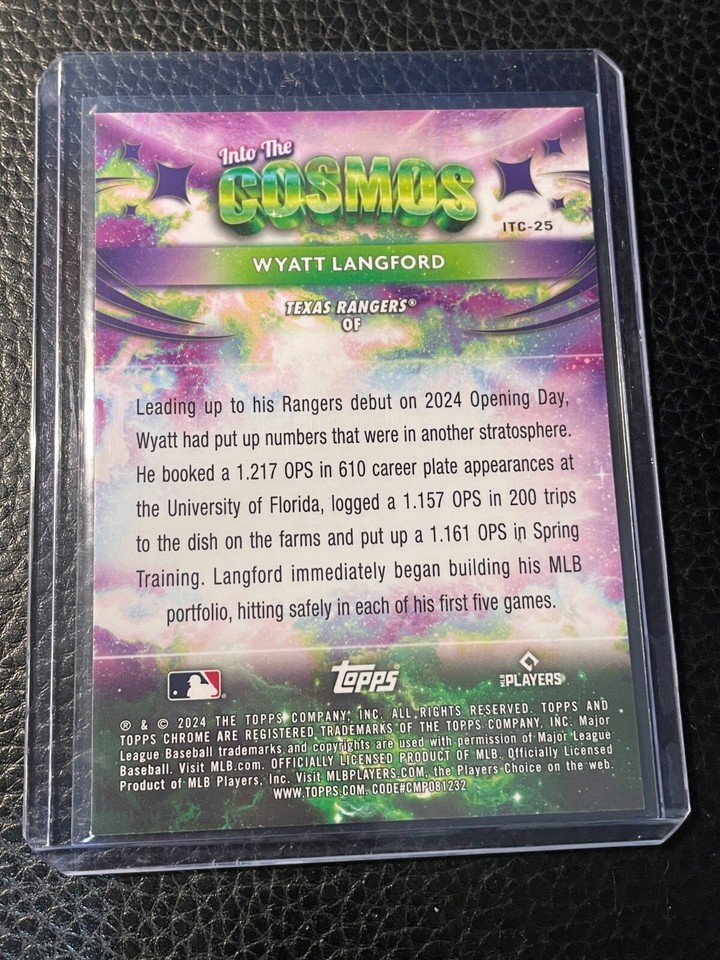 2024 Topps Chrome Cosmic Wyatt Langford Into the Cosmos ITC25 Texas