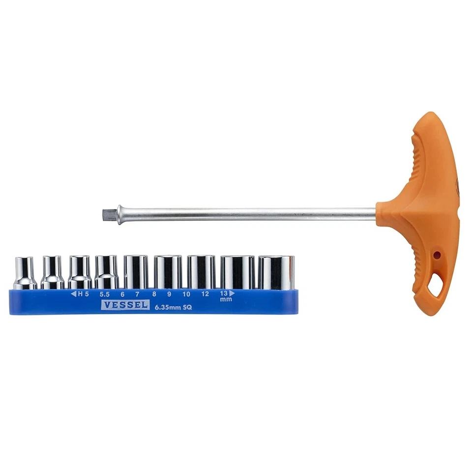 Vessel 1/4" T-handle Socket Driver Set Metric 5-13mm 460NT-9S Made in JAPAN - Image 2 of 4