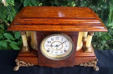1890s Seth Thomas Burled Rosewood Adamantine Mantle Clock - Video - ALL ORIGINAL