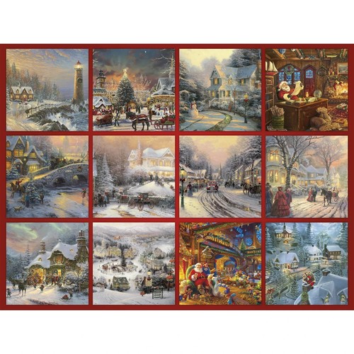 Thomas Kinkade 12 giorni per Natale conto alla rovescia 12 in 1 puzzle multipack - Foto 5 di 5