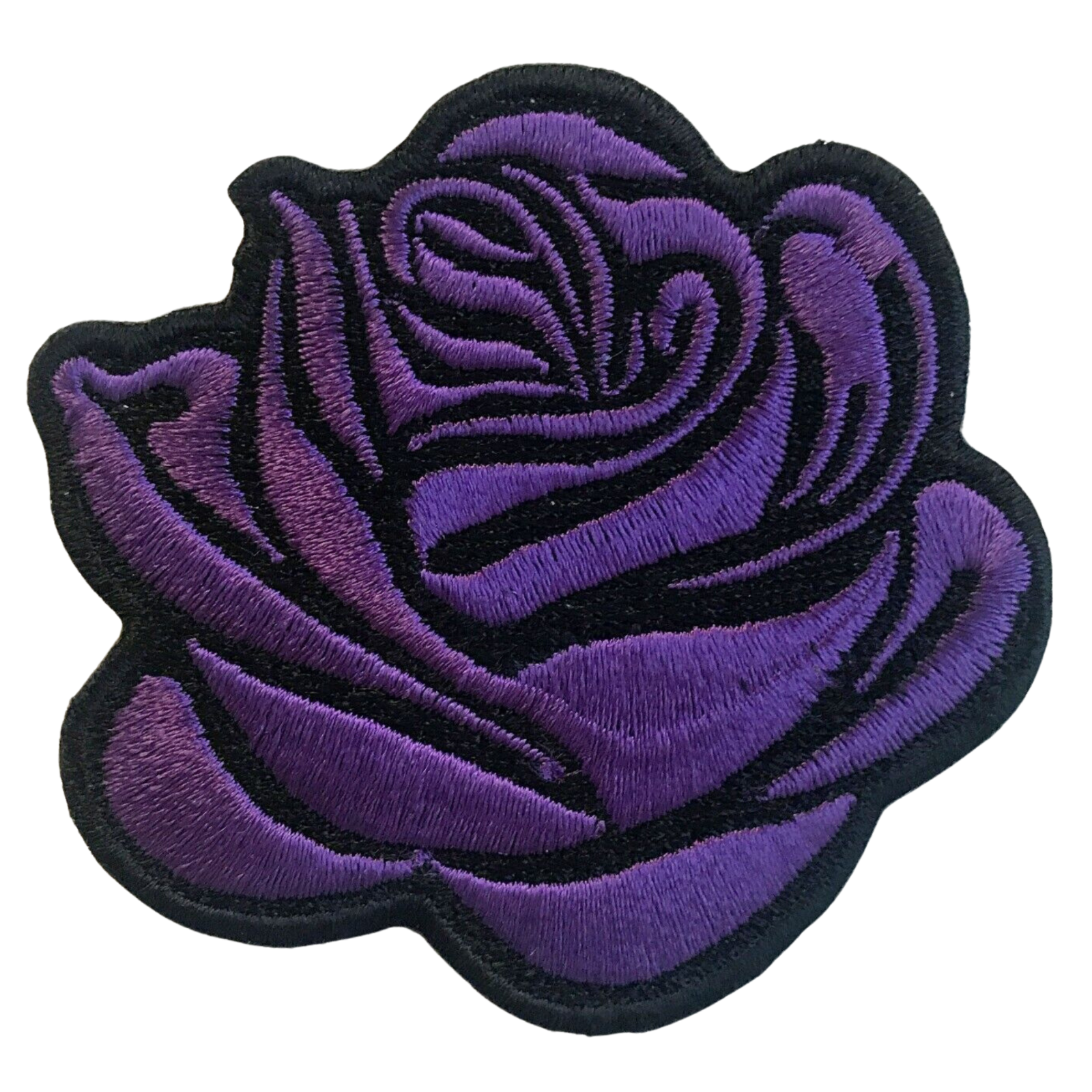 Lovely Purple Rose Embroidered Iron-On Patch for Jackets & Shirts