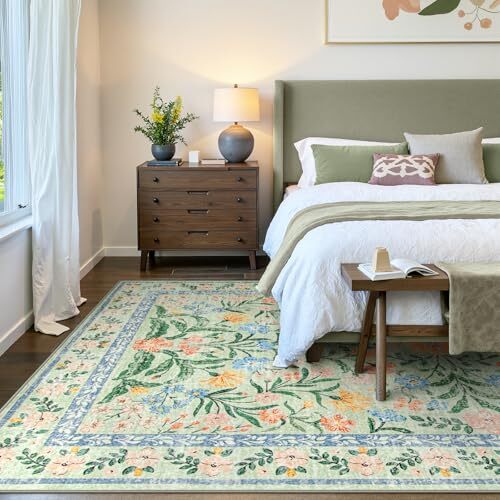 Machine Washable Area Rugs 9x12 Living Room, Soft Sage Rug 9' x 12 ...