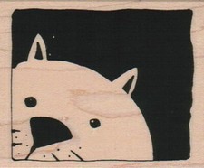Kitty Peeking 2 1/2 x 3" Rubber Stamp, Cat Stamp, Cat Lover Stamp
