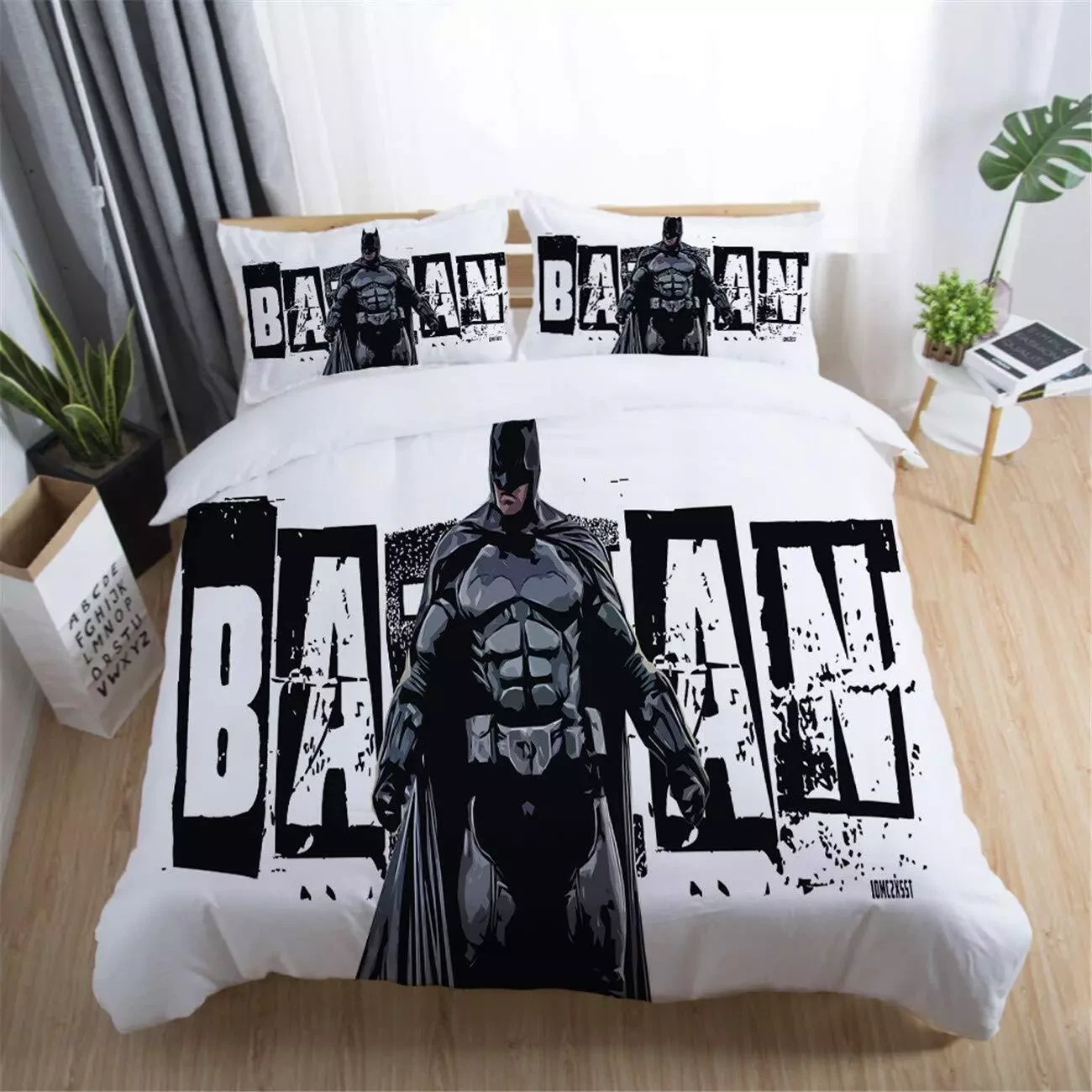 Batman The Superhero The Dark Knight Black & White 3D Bedding Set
