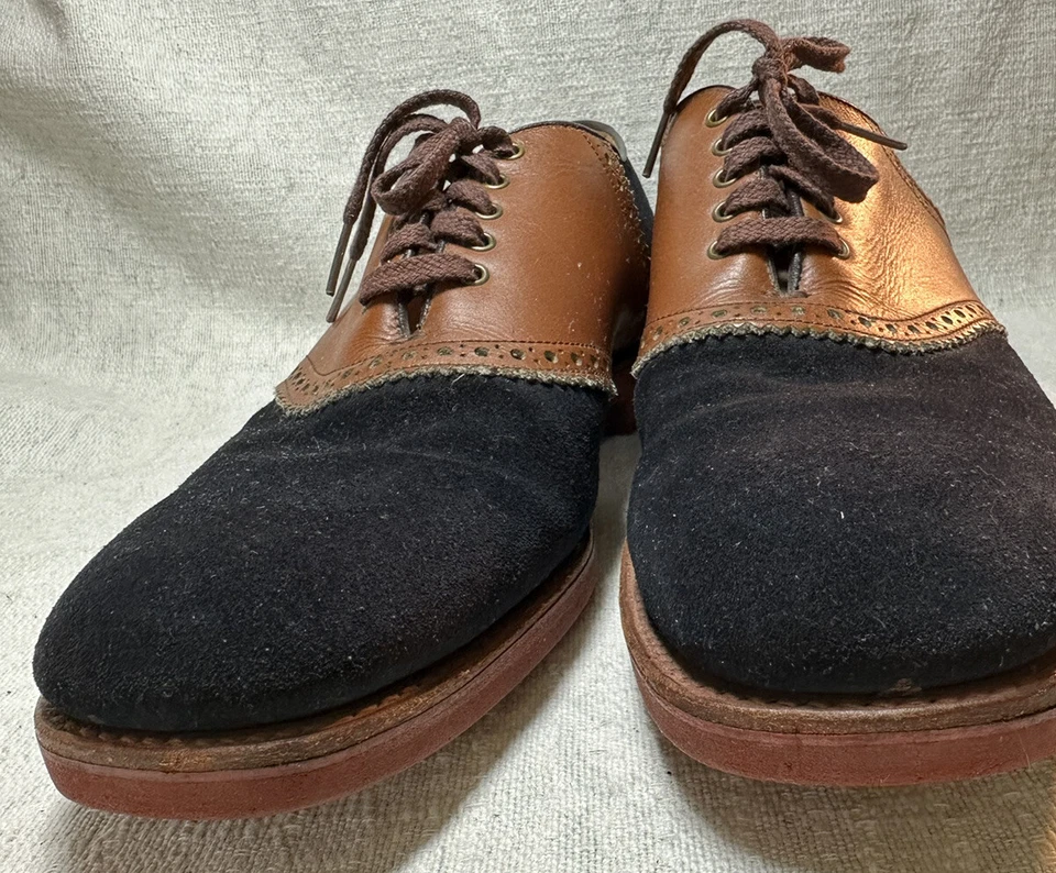Zapato De Colección The Grenadier por British Walker Negro Gamuza\Marrón Cuero Talla 10.5 Usado Foto 3 de 4