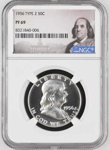 1956 Franklin Half Dollar 50C Type 2 NGC PF 69