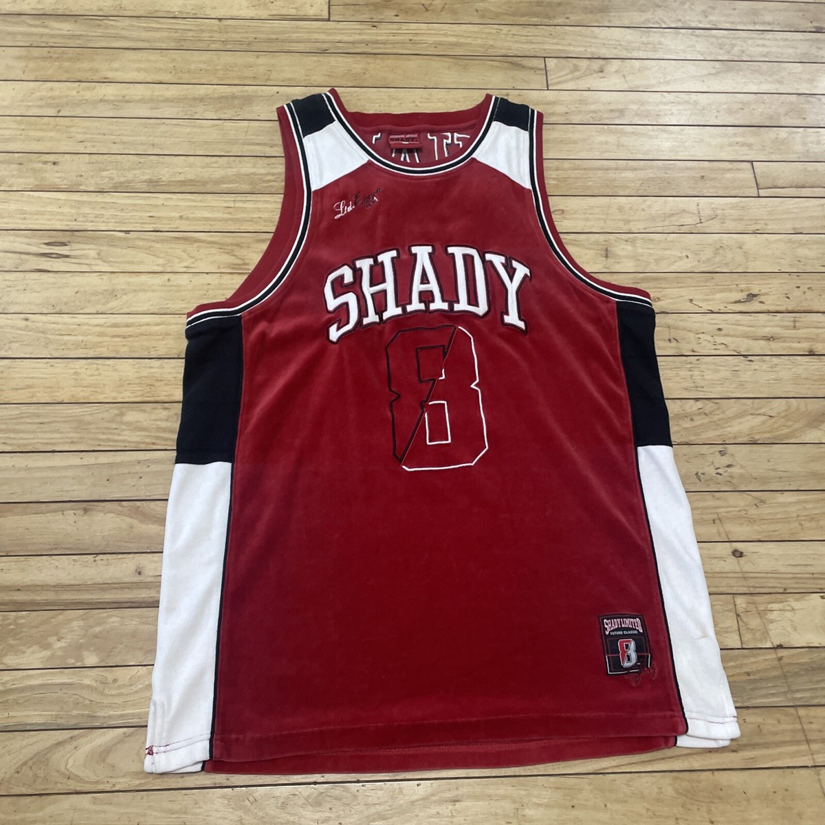 SHADY Ltd Vtg Velour Jersey Vest Men M Y2k Streetwear Eminem Rap