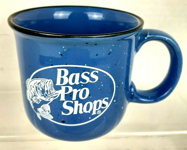 BASS PRO SHOPS Big Blue Ceramic Speckled Coffee/ Tea cup mug eBay