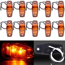10X Amber LED Mount Clearance Side Fender Marker Lights For Trailer Pickup Truck