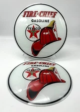 TEXACO FIRE CHIEF 15" Gas Pump Globe Glass Faces / Lenses (SET OF 2)