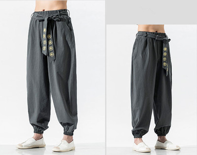 Chinesisch Kung Fu Harem Wushu Herren Schnürer Hose Tai Chi Hose Training Kunst