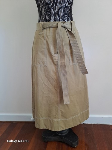 Morrison Australian Designer 100% Thick Cotton Midi Skirt Size 2 Aus 10 - Picture 9 of 12