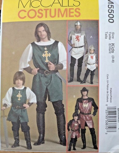 McCall's Patterns Men & Kids Match Knight Prince Samurai Costume M5500 S-XL/3-8 - Picture 6 of 6