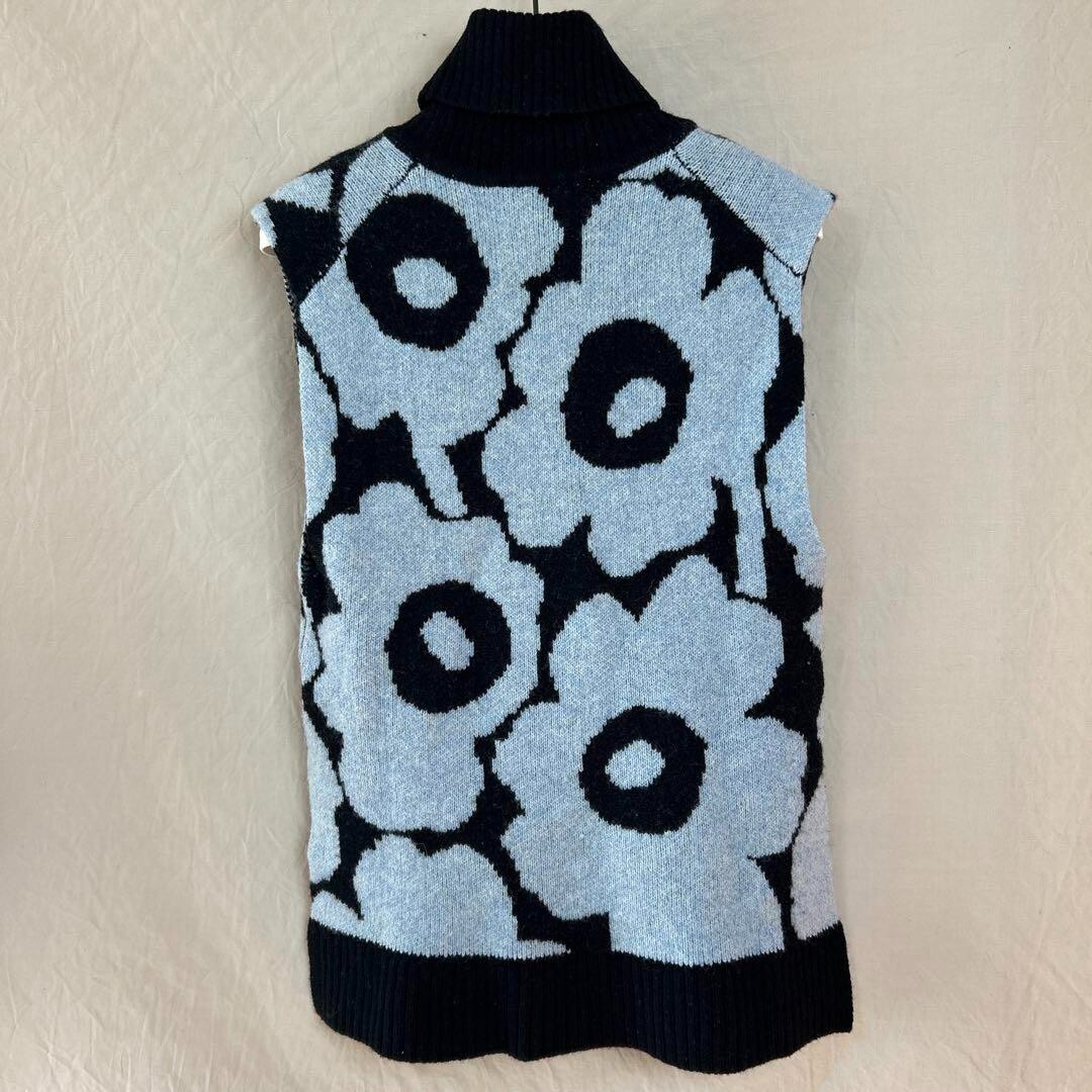 marimekko UNIKKO Pattern Wool Sleeveless Knit Turtleneck vest size
