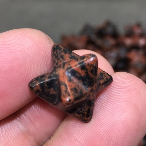 5pcs natural mahogany obsidian mini Merkaba Star Quartz crystal skull reiki heal - Picture 9 of 9